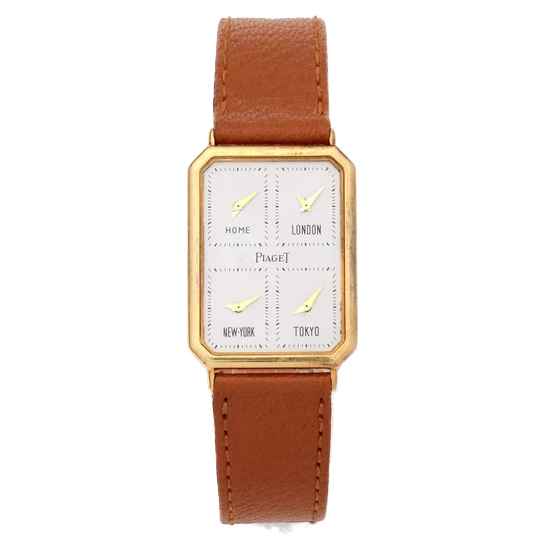 Piaget Ref. 15402, quartz, four-time zone; produced in 26 examples only; 18K yellow gold k