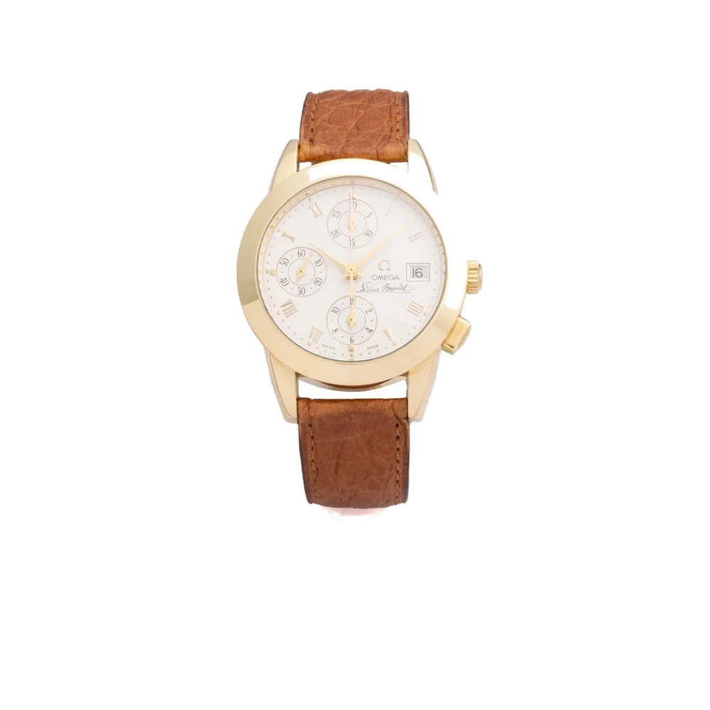 OMEGA Ref. 175.0500, self-winding, chronograph, minute and hour counters, date; “Louis Brandt II De Luxe Chronograph”; 18K yellow gold kol saati
