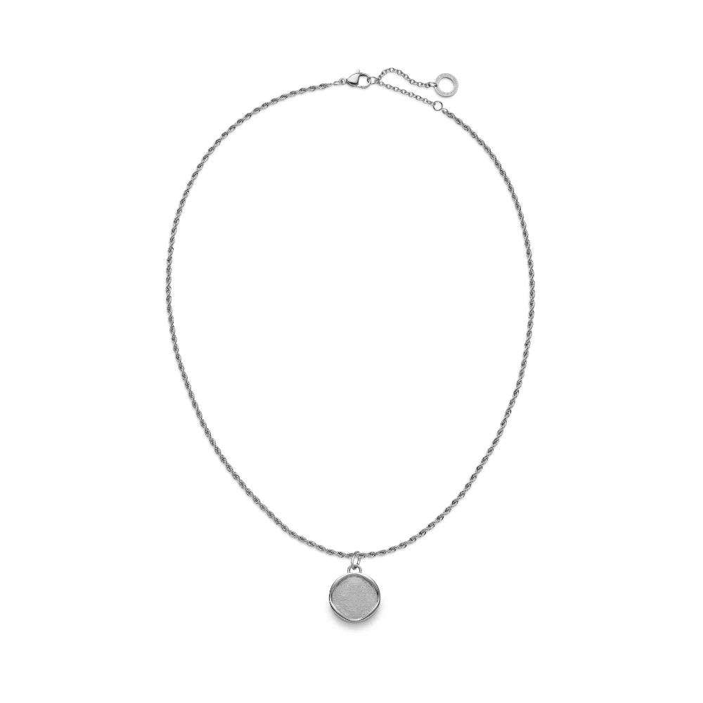 Default Set Engravable Coin Charm und Halskette Silber PH-JE-1338 kol saati