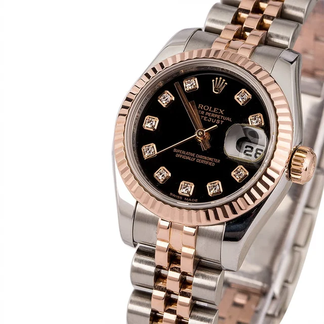 Rolex Datejust 179171 Black Diamond Dial 179171BKDJ kol saati