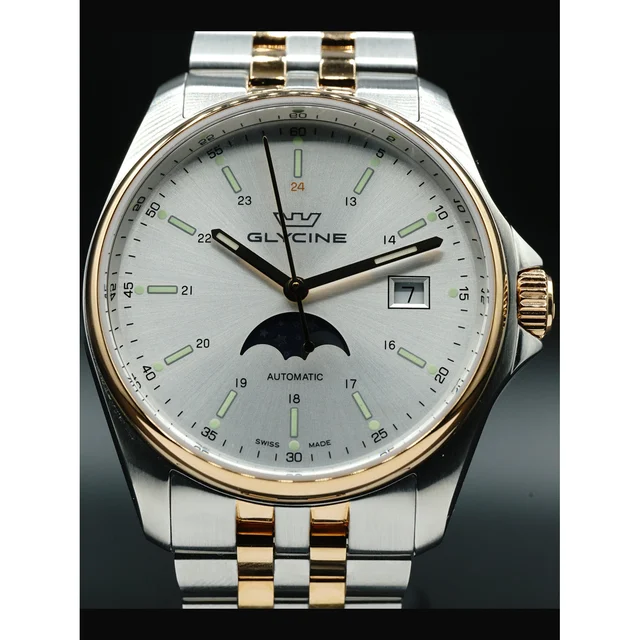 Glycine Combat Classic Moonphase Automatic Silver Dial 40mm GL0192 210000021779 kol saati
