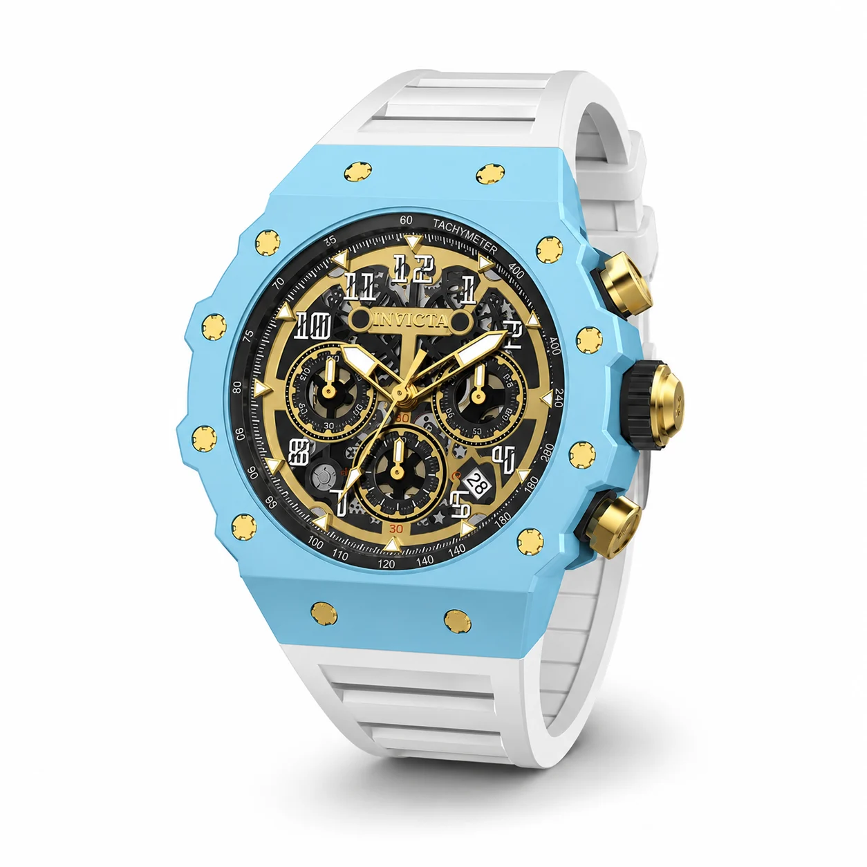 Invicta Open Box Racing Watch - 43.5mm, White (AIC-69652) 43.5 mm kol saati
