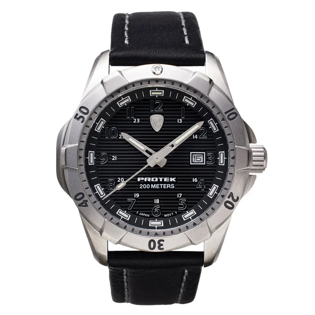 Protek Steel Tritium Dive Watch 2000 Series with Black Dial #PT2001 kol saati