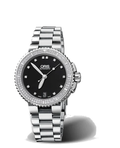 Oris Aquis Date Diamonds 01 733 7652 4994-07 8 18 01P 36 mm kol saati