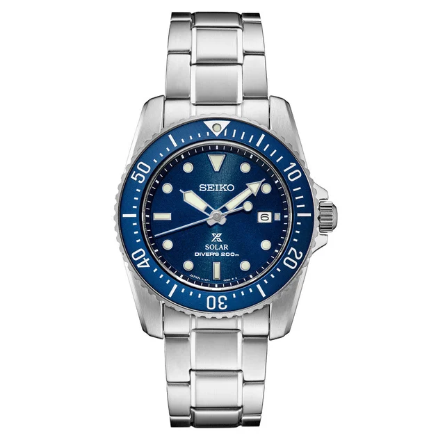 Seiko Prospex Blue Dial Solar Dive Watch #SNE585 kol saati
