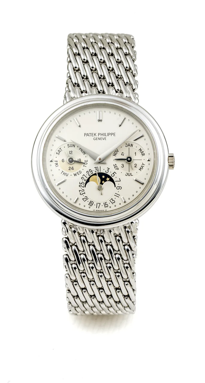 Patek Phillippe PATEK PHILLIPPE REF 3945/1G, SECOND SERIES, PERPETUAL CALANDER, MOONPHASE, 18K WHITE GOLD kol saati