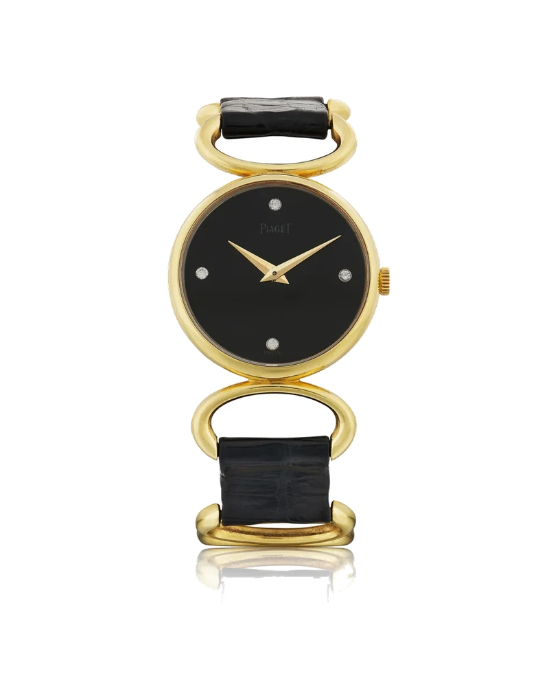 Piaget PIAGET, REF. 9005D, DIAMOND INDEXES, YELLOW GOLD, ORIGINAL CERTIFICATE kol saati