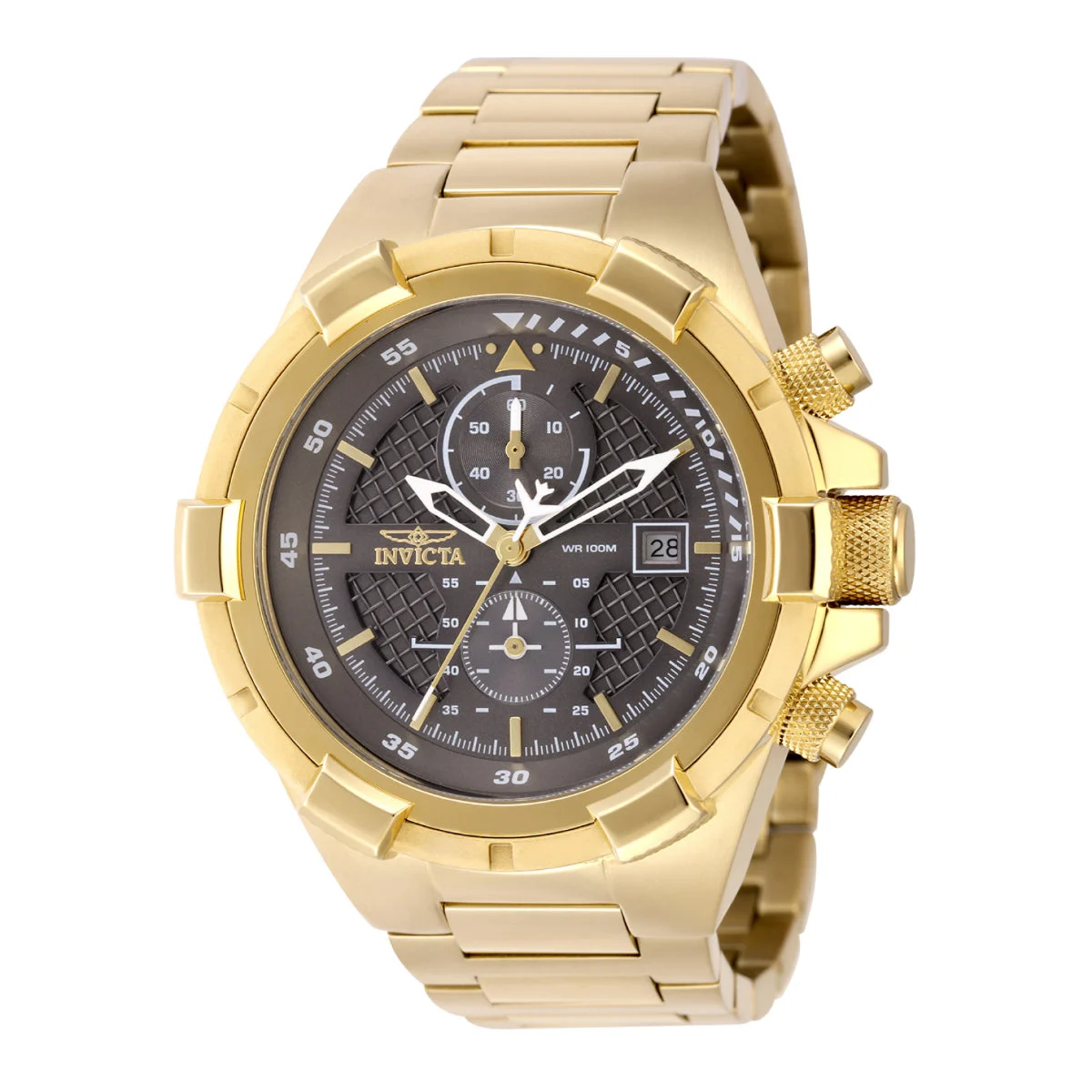Invicta Aviator Falcon Watch - 50.5mm. Gold (49254) 50.5 mm kol saati