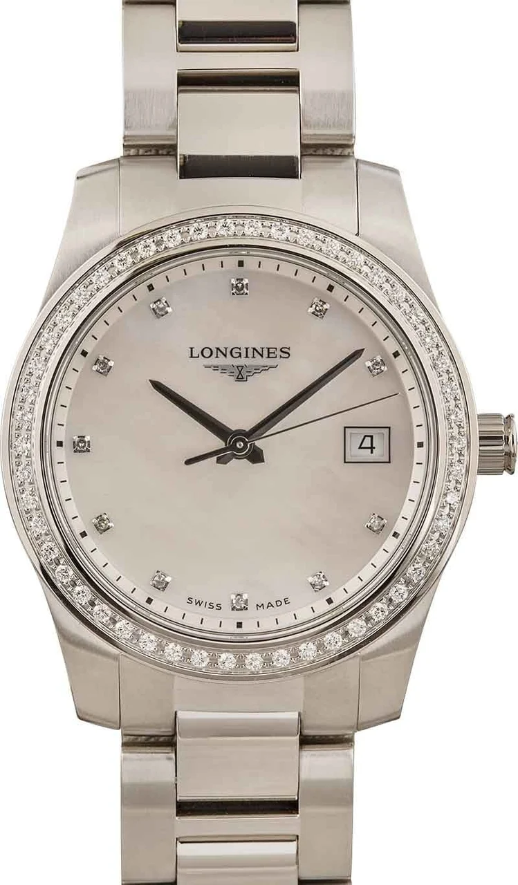 Longines Conquest Diamond Dial & Bezel L3.400.0.87.6 34 mm kol saati