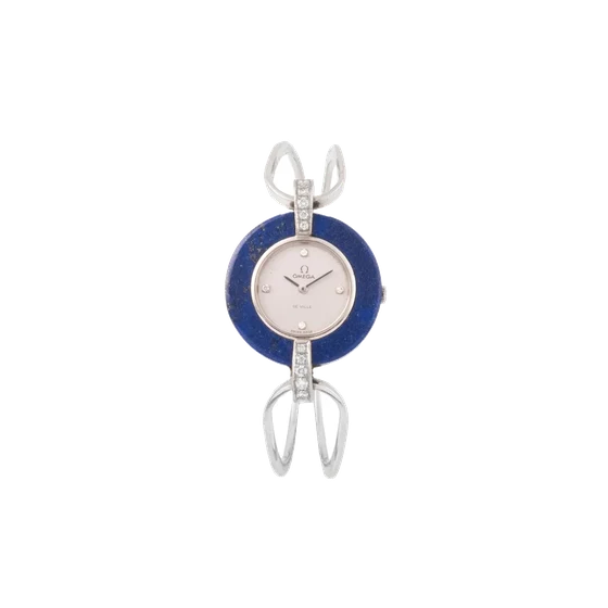 OMEGA Ref. 7254, ’s bangle-watch; “De Ville”; 18K white gold, lapis-lazuli and diamonds ko