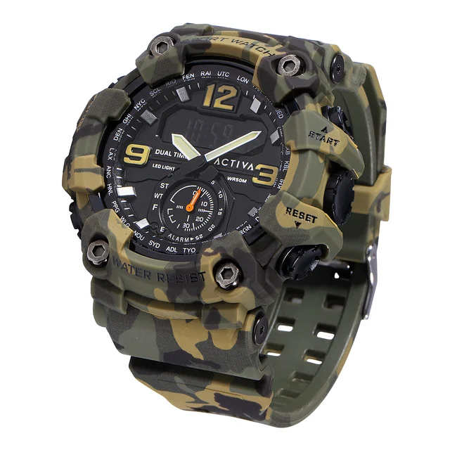 Invicta Activa X BlackOps Digital Watch - 56mm. Camouflage, Green (ACW1637-004) kol saati