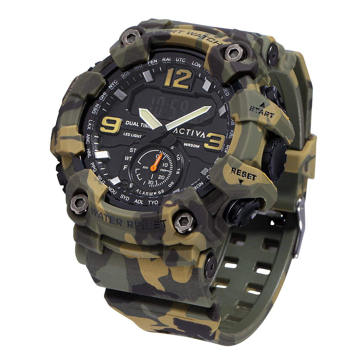 Invicta Activa X BlackOps Digital Watch - 56mm. Camouflage, Green (ACW1637-004) kol saati