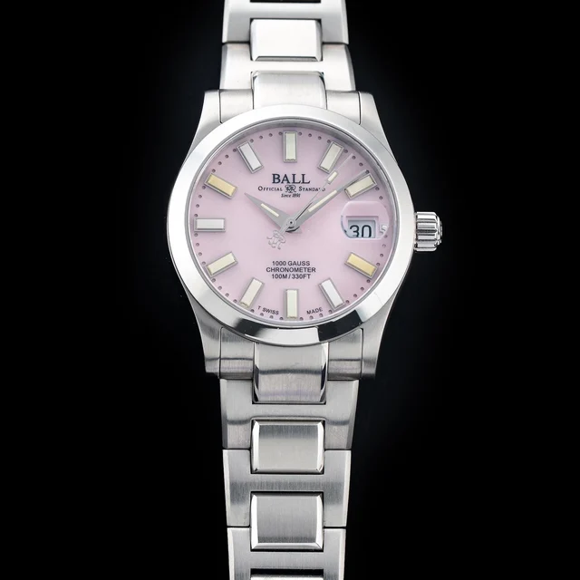 Ball Engineer III Marvelight Chronometer 36mm Pink Dial Rainbow 210009N34020 kol saati