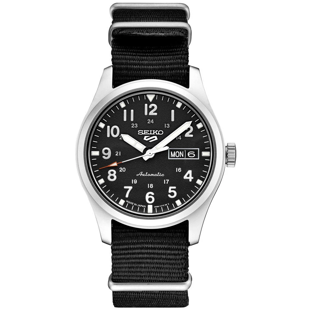 Seiko Sports 24-Jewel Automatic Watch with Black Dial #SRPG37 48 mm kol saati