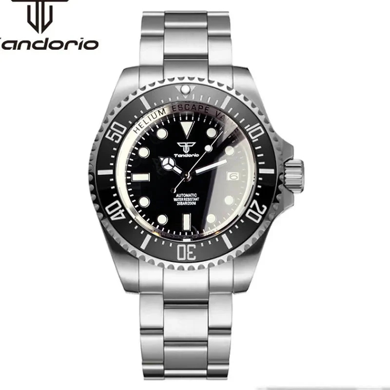 Tandorio Deepsea Watch NH35A PT5000 Sapphire Date TD268 James Cameron watch 14:200005100#A-black-logo;5:57000035#PT5000 movement 43 mm kol saati