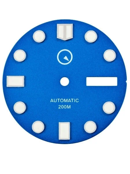 Islander Blue Dial with SuperLuminova for Seiko 7S26, NH36 and 4R36 Movements #D02 29 mm kol saati