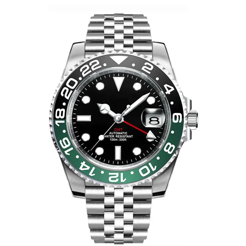 Tandorio Watches Corgeut GMT Watch 3002A NH34 Movement Sapphire 10Bar ceramic Bezel 10BAR 40mm 14:10#8;200007763:201336100;5:646979416#NH34-(Solid back) 40 mm kol saati