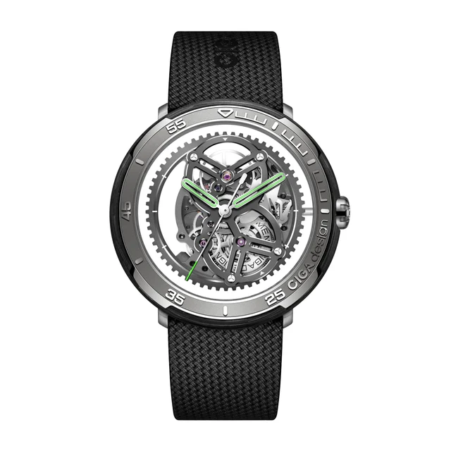 CIGA Design Racing-inspired Automatic Skeleton Watch Vector V011-TCGR-6B kol saati