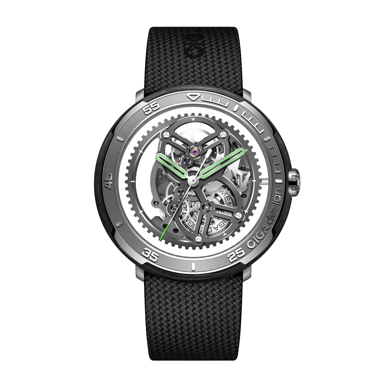 CIGA Design Racing-inspired Automatic Skeleton Watch Vector V011-TCGR-6B kol saati