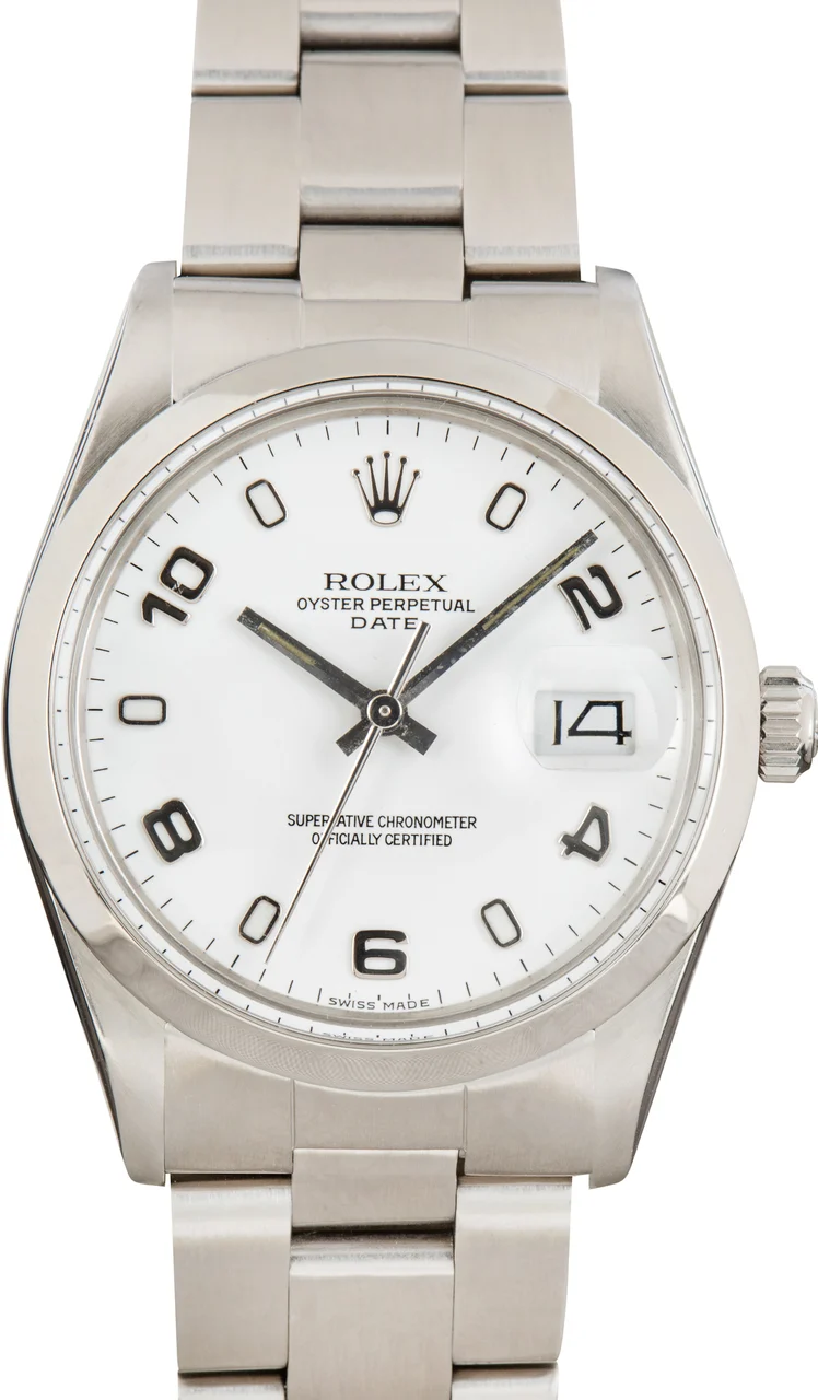 Rolex Date 15000 Black Dial 34 mm kol saati