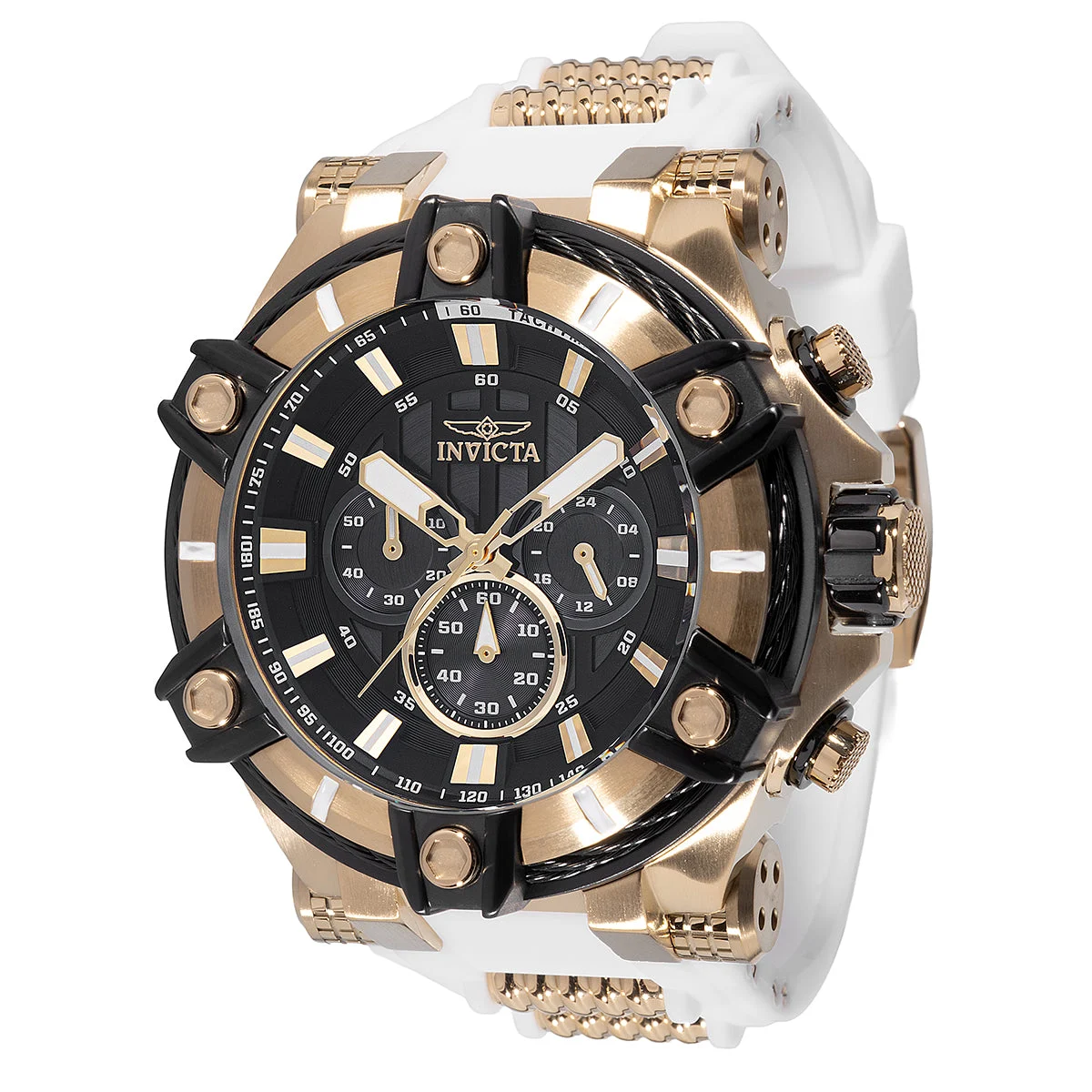 Invicta Bolt Surge Watch - 52mm. White, Gold (49806) 52 mm kol saati