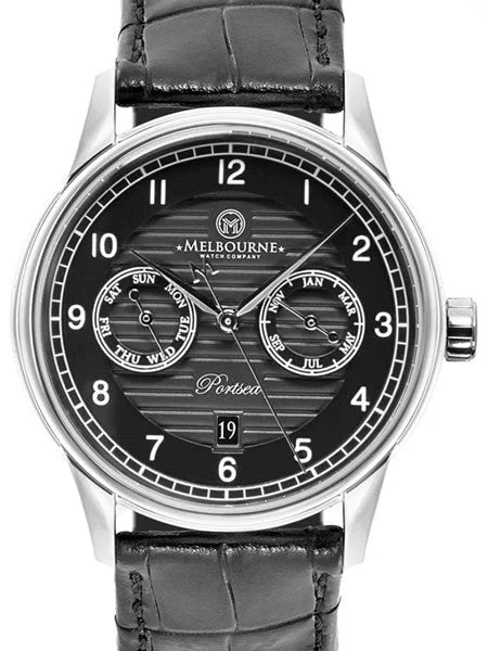 Melbourne Portsea Automatic Calendar Watch with Black Dial, Sapphire Crystal #PS.40.A.CAL.03 kol saati
