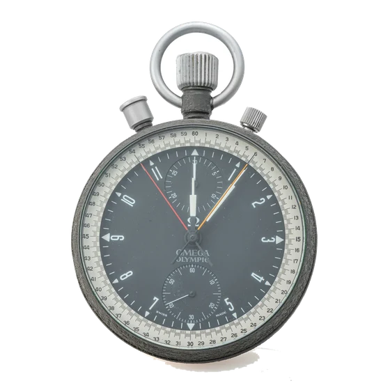 OMEGA OMEGA, REF. MG 6713, OLYMPIC 1/10th SECOND SPLIT SECOND, BLACKENED STEEL kol saati