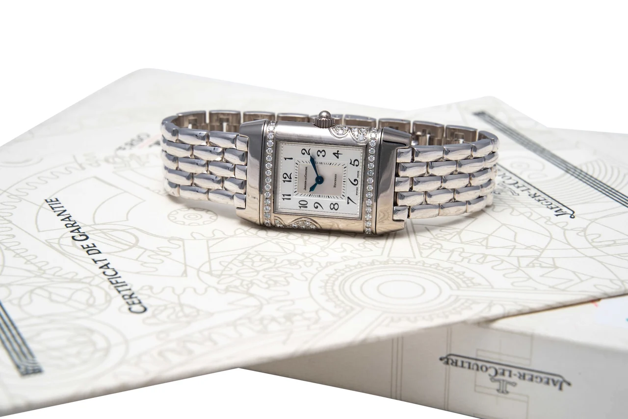 Jaeger-Lecoultre JAEGER-LECOULTRE, REF. 265.3.08, REVERSO FLORALE "TIARE" LADY, DIAMONDS AND WHITE GOLD kol saati
