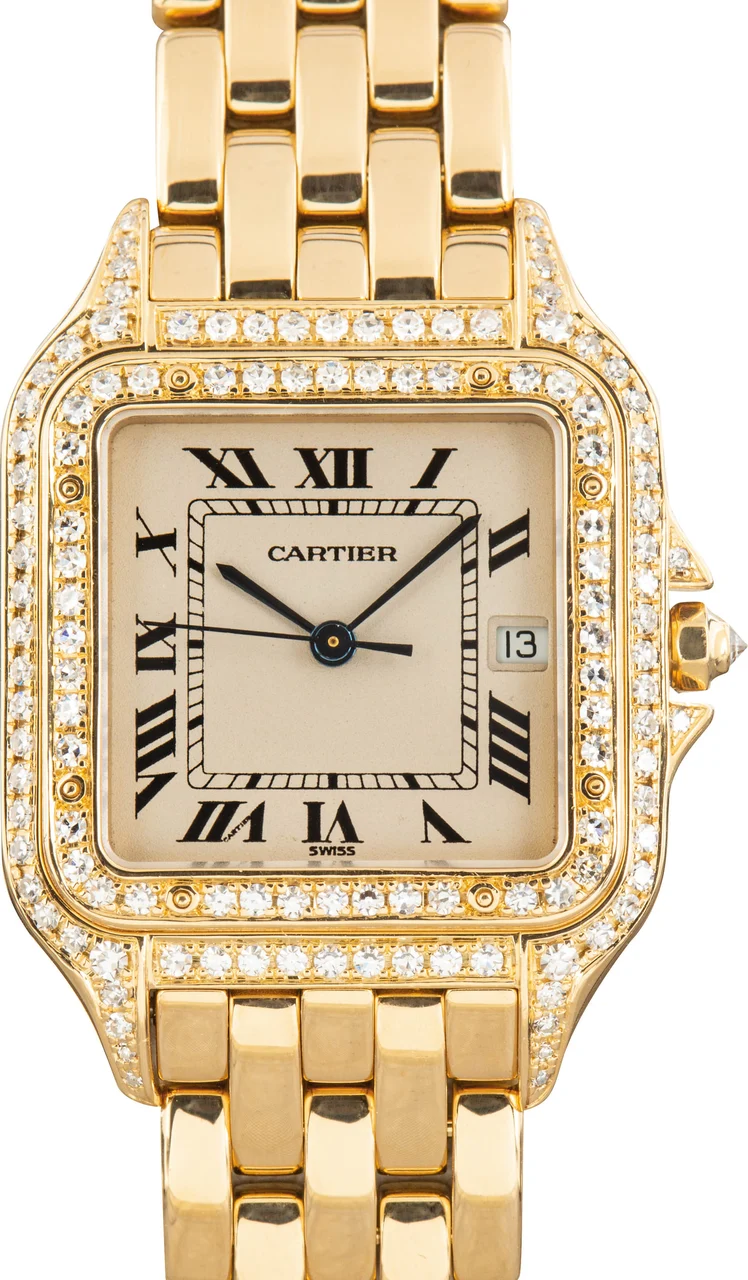 Cartier Panthere Large Model Diamond Case 88272147 kol saati
