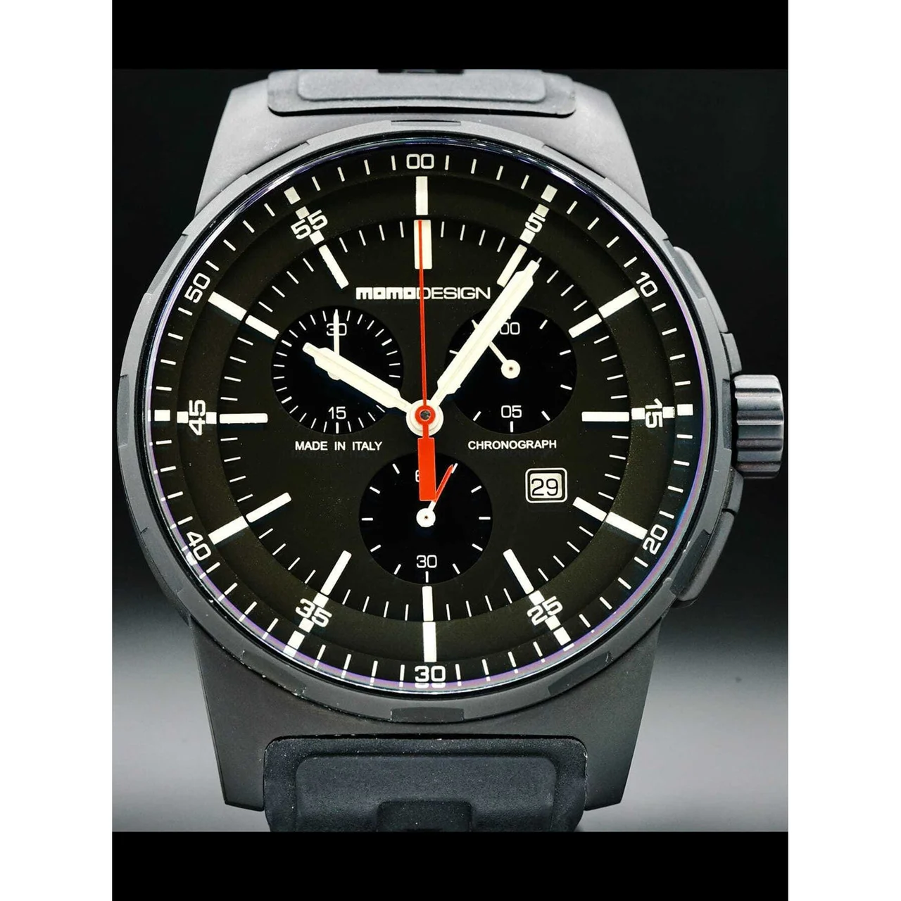 MOMODesign Pilot Titanium Chronograph MD1276BK-01BKBK-RB 210000019926 46 mm kol saati