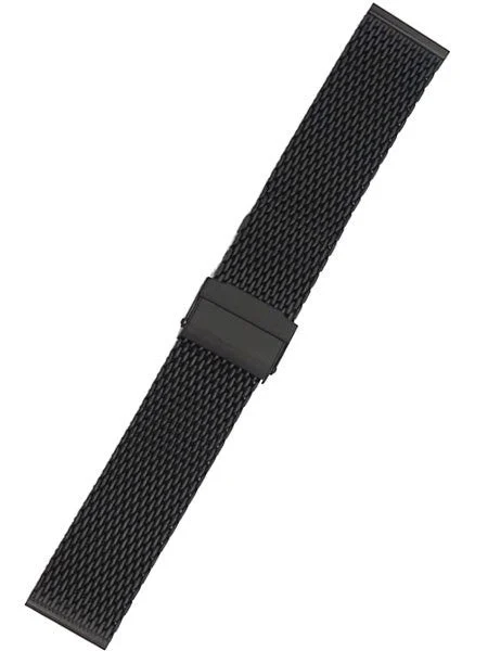Staib Polished Finish Black IP Milanaise Mesh Bracelet #ST-BK-2906-20814SBL (Straight End,