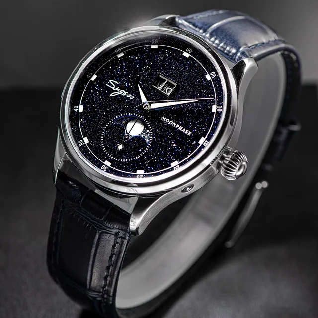 San Martin Sugess Moonphase Watch of Men 40mm Automatic Mechanical Wris kol saati