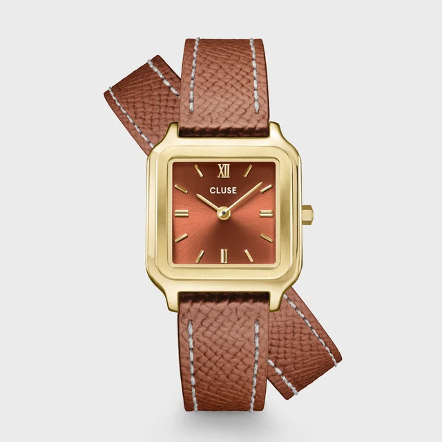 CLUSE Gracieuse Petite Watch Double Leather, Nutshell, Gold Colour CW11810 kol saati