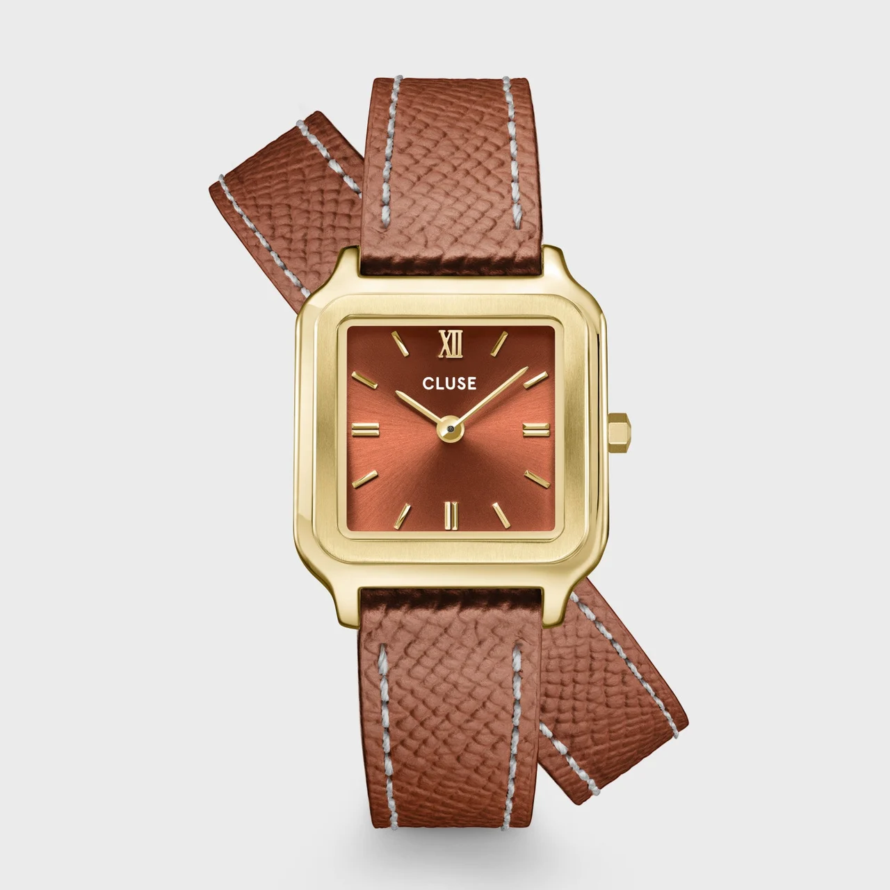 CLUSE Gracieuse Petite Watch Double Leather, Nutshell, Gold Colour CW11810 kol saati