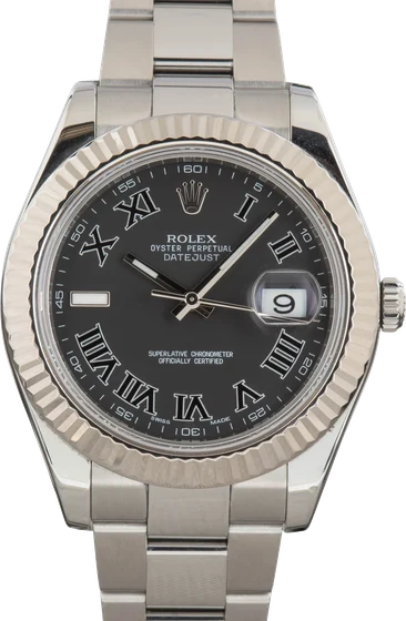 Rolex Datejust II ref 116334 Black Roman Dial kol saati