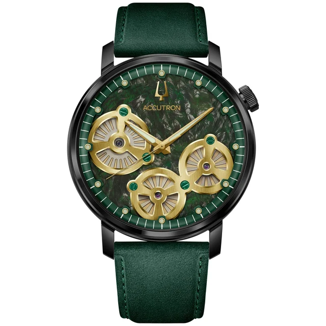 Accutron Forged Carbon Green 28A210 kol saati