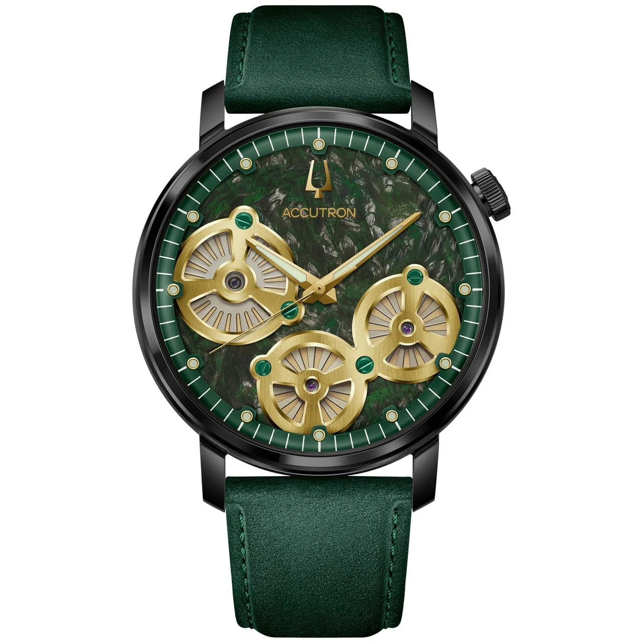 Accutron Forged Carbon Green 28A210 kol saati