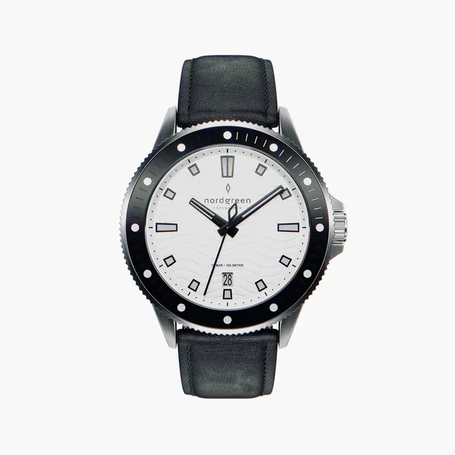 Nordgreen Waves 40mm WA40SILEBLXX kol saati