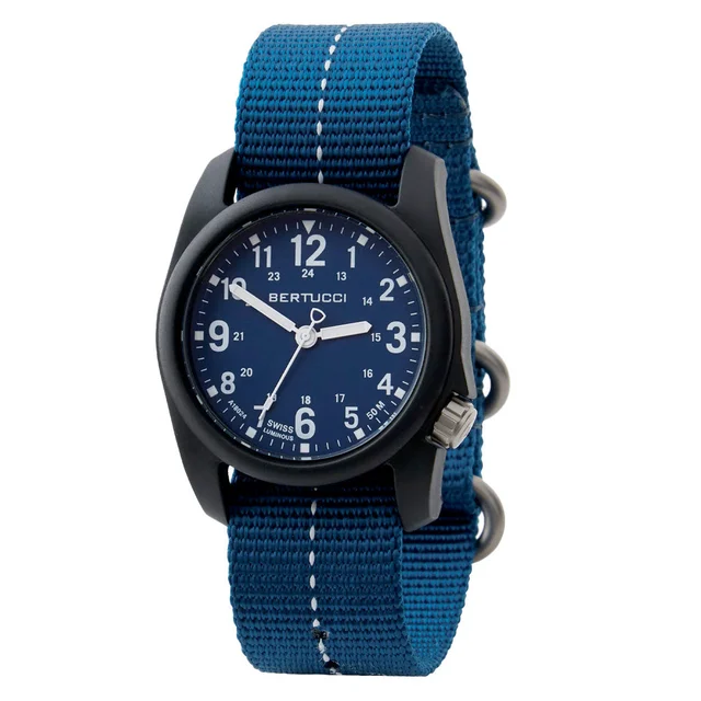 Bertucci Field Watch with Cobalt Blue Dial #11134 kol saati