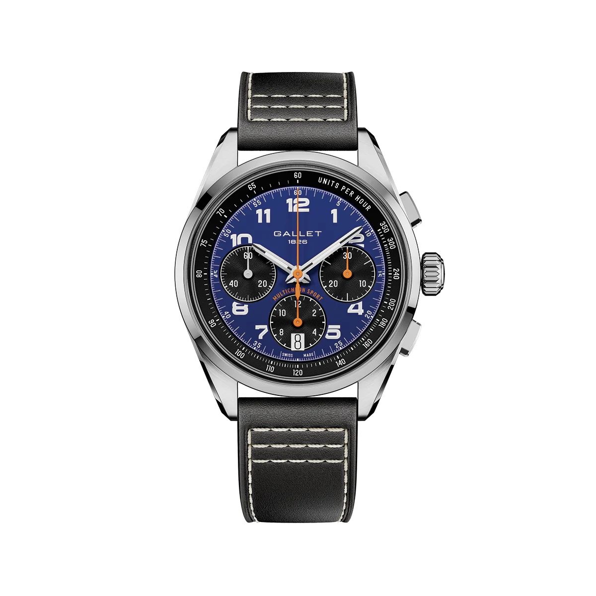 Gallet Multichron Sport Chronograph 41mm - Blue on Leather Strap AG2302101C1X1 41 mm kol saati