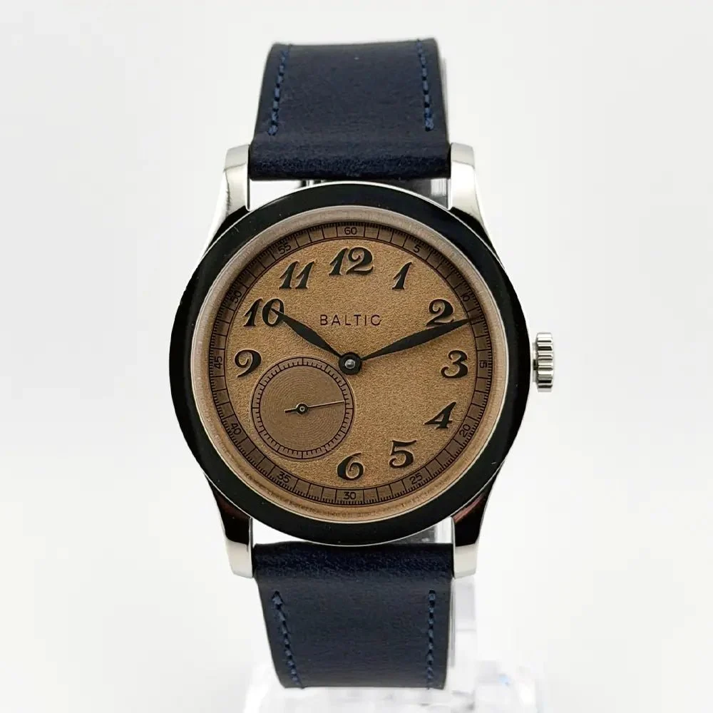 Baltic Micro Rotor Automatic Salmon Dial 36mm Exhibition Back MR01 Micro Rotor Automatic Salmon Dial 36mm Exhibition Back 36 mm kol saati