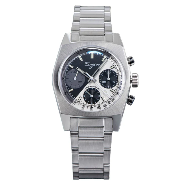 Sugess Chrono Heritage S419 Chronograph Zorro Dial Bracelet kol saati
