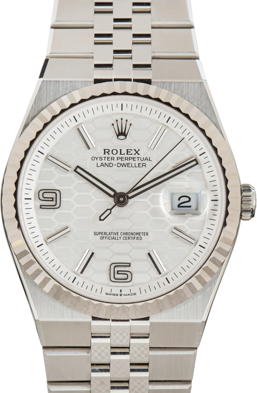 Rolex Honeycomb Motif Dial Land-Dweller 40 127334 36 mm kol saati