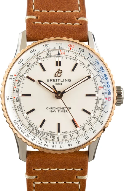 Breitling Two Tone Navitimer Automatic 41 Silver Dial U17329F41G1P1 kol saati