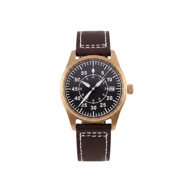 Tandorio Watches Tandorio Cusn8 Real Bronze Pilot Watch 20Bar NH35A PT5000 39mm TD107 Sapp