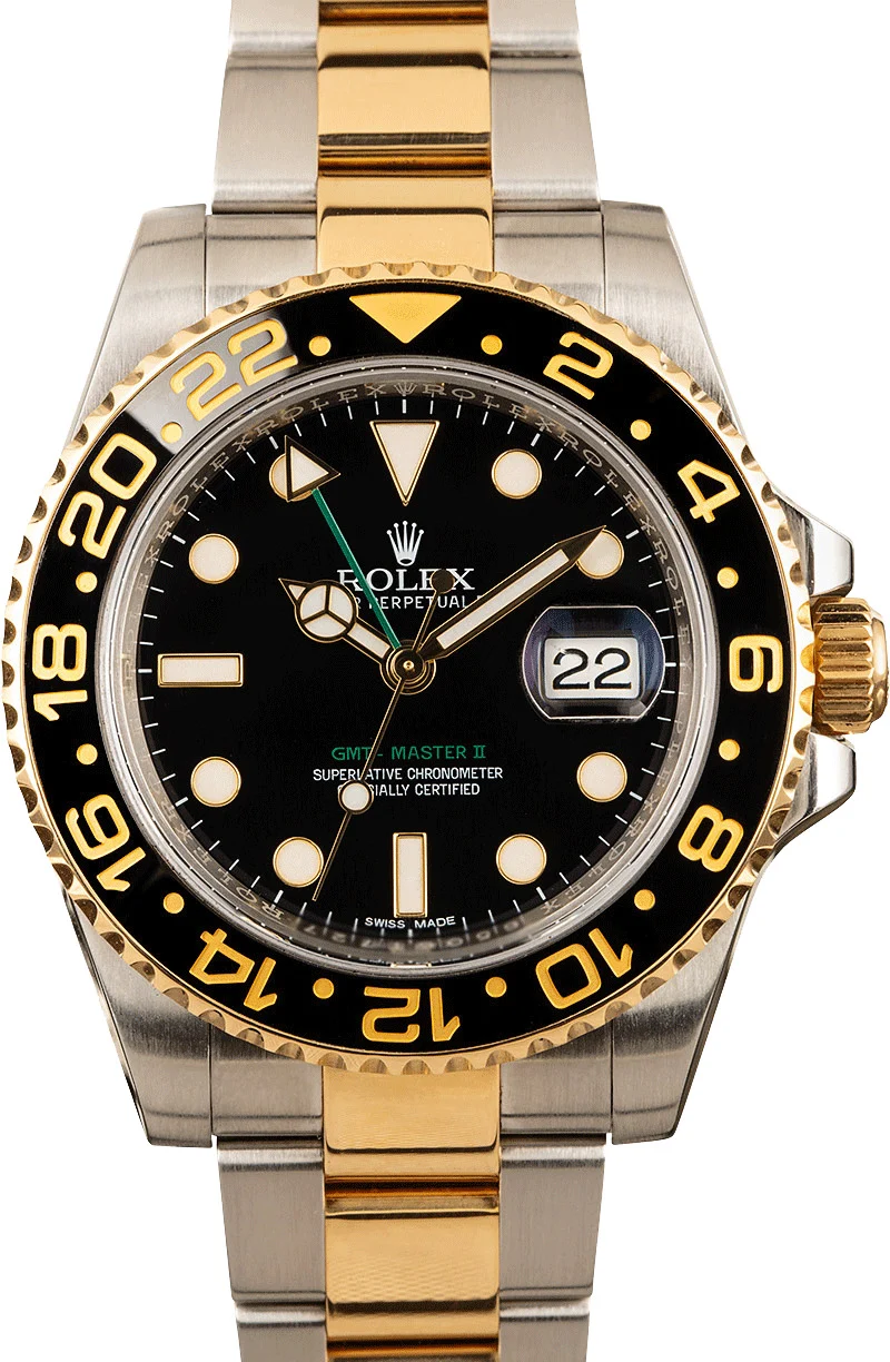 Rolex GMT Master II Steel and Gold 116713 Black 116713LN kol saati
