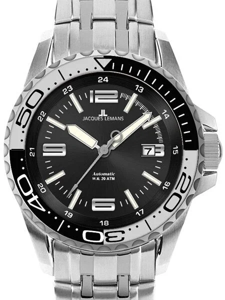 Jacques Lemans Liverpool 44MM Automatic 200 Meter Dive Watch #1-1353C kol saati