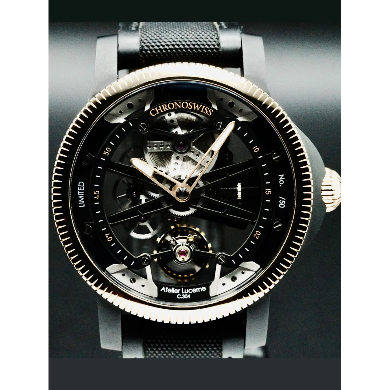ChronoSwiss SkelTec Gold CH-3715R-BK POC210000069858 45 mm kol saati