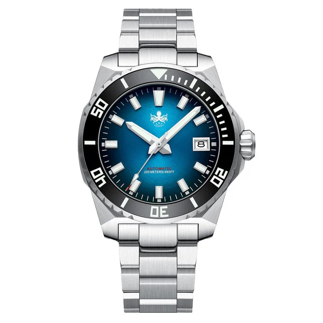 Phoibos Leviathan 40 Automatic Dive Watch with Radiant Blue Dial #PY054B kol saati
