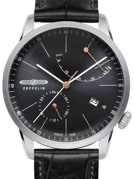 Graf Zeppelin Flatline Automatic Watch with Power Reserve #7366-2 kol saati